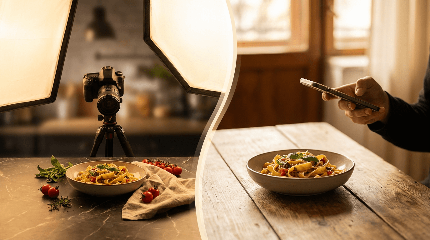 AI Food Photography vs Hiring a Photographer: An Honest Comparison