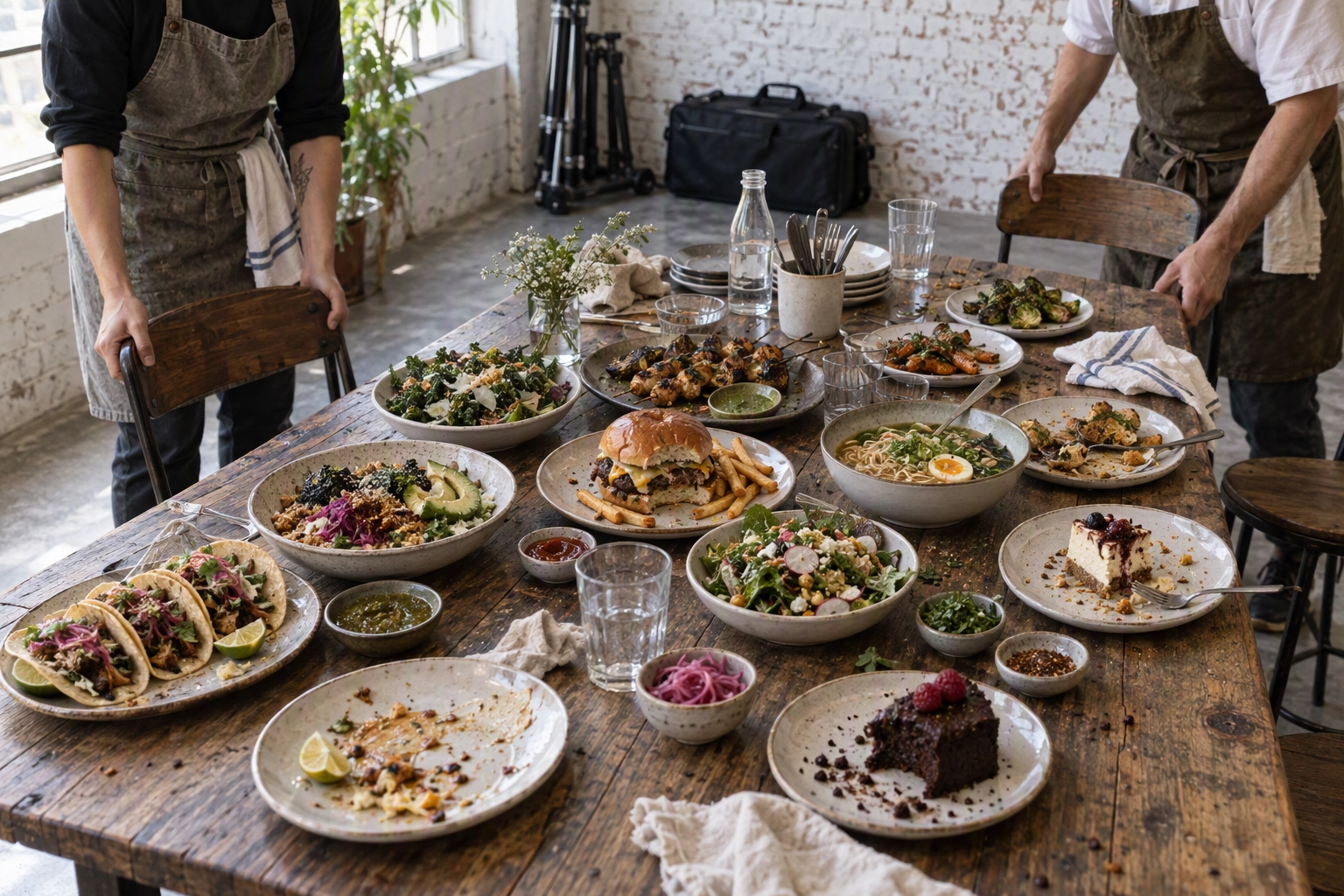 Plated dishes left after a DoorDash photoshoot become staff family meal, the food cost the restaurant pays