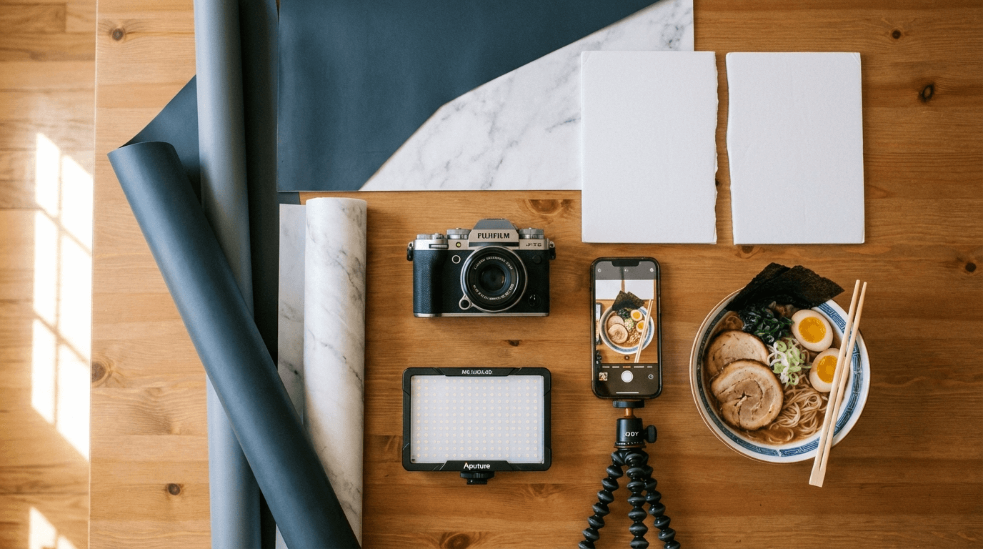 フード写真の機材：必須ギアガイド（2026）