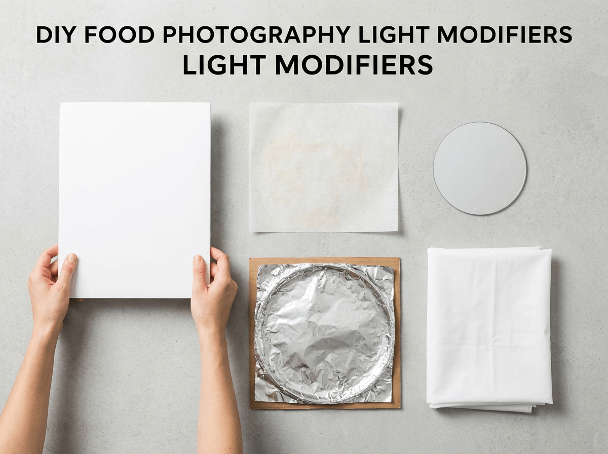 DIY-Lichtformer für die Food Fotografie: Schaumstoffplatten-Reflektor, Backpapier-Diffusor und Alufolien-Aufheller