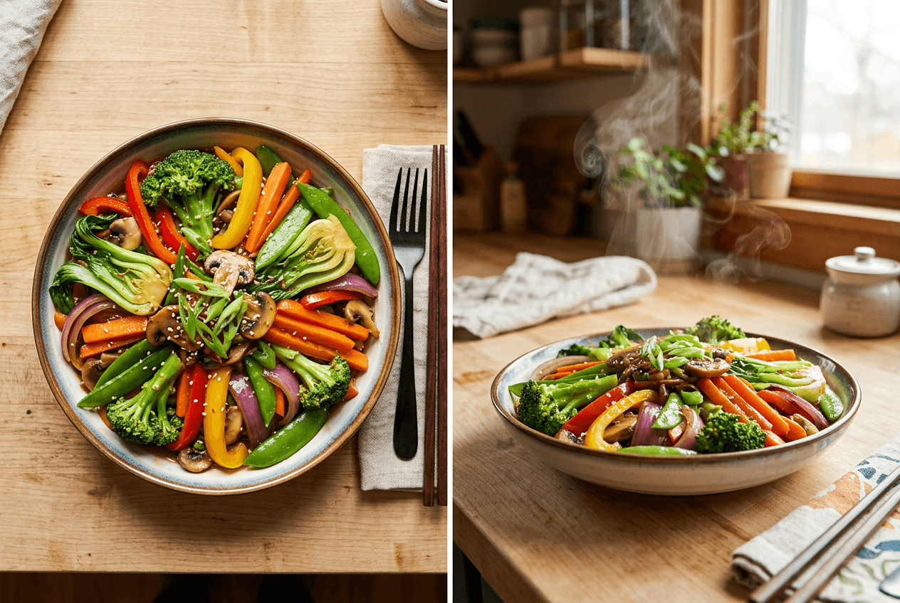 Camera angle comparison for food photography showing 90-degree overhead versus 45-degree perspective