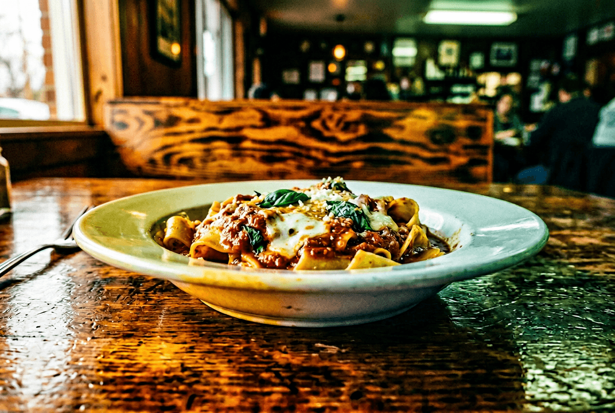 Food photo showing common white background problems including color cast from wooden table and uneven lighting