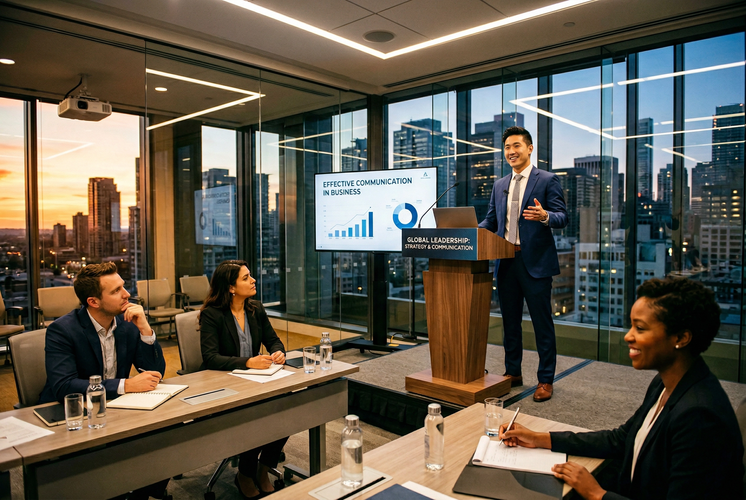 Profesional percaya diri melakukan presentasi dalam bahasa Inggris setelah meningkatkan pengucapan dan kemampuan berbicara