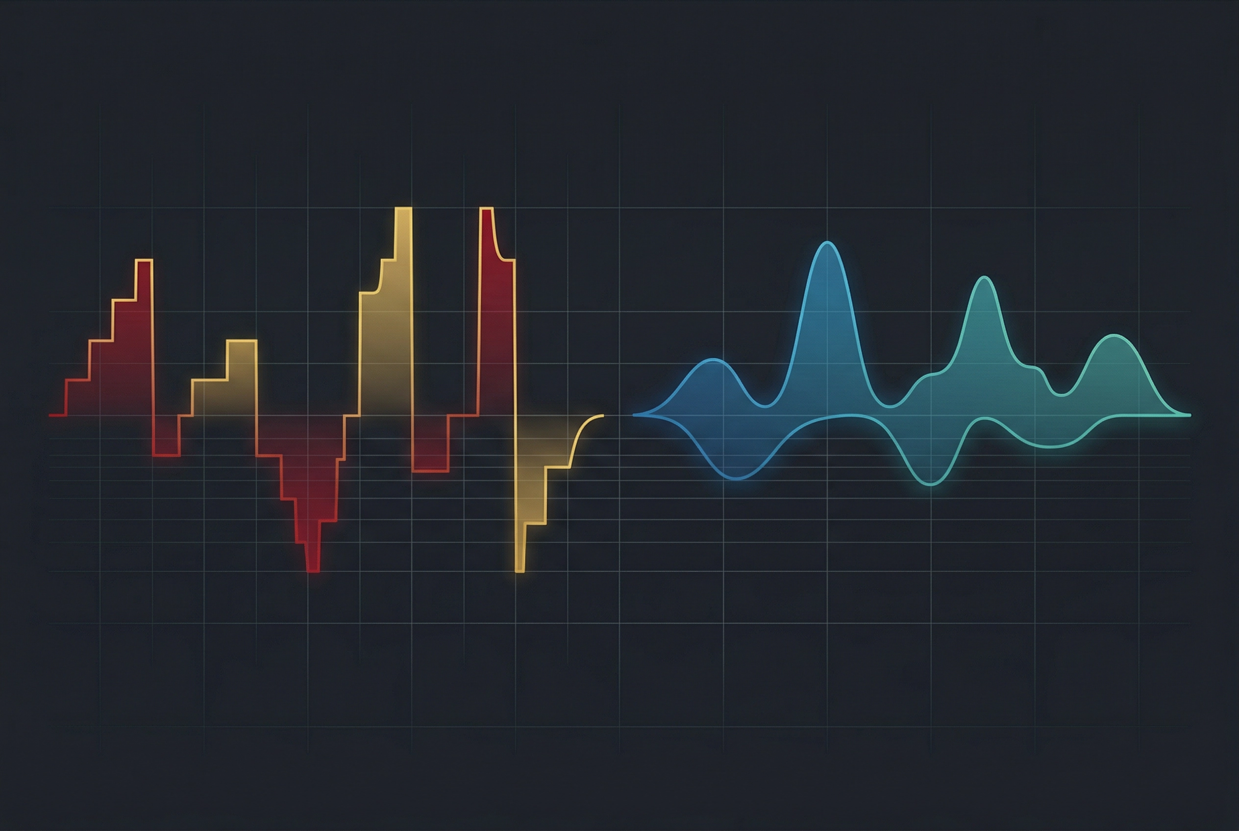 Comparação visual dos padrões de tom do mandarim versus as ondas de entonação acentual do inglês