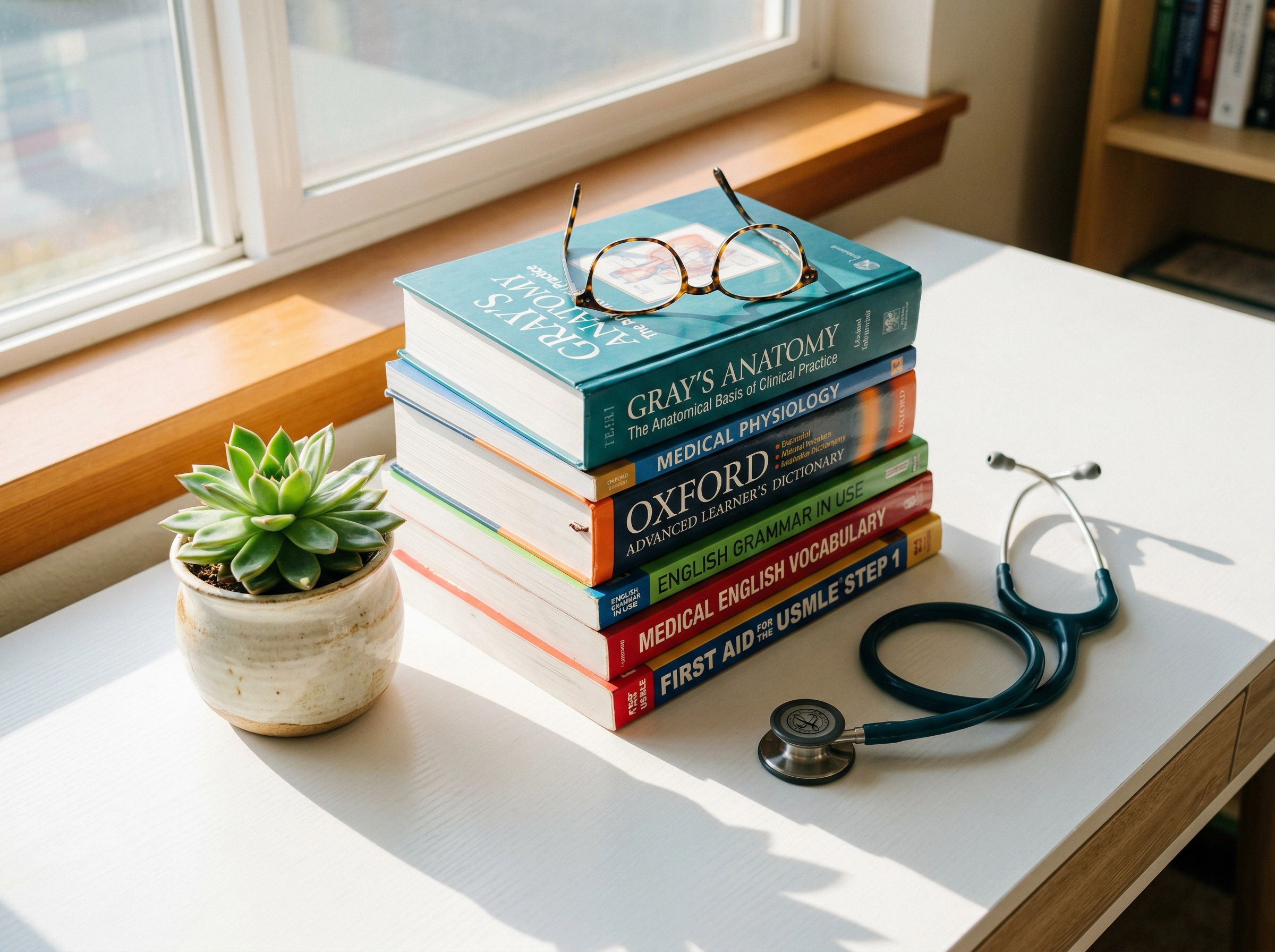 Medical English learning materials and reference books for healthcare professional development
