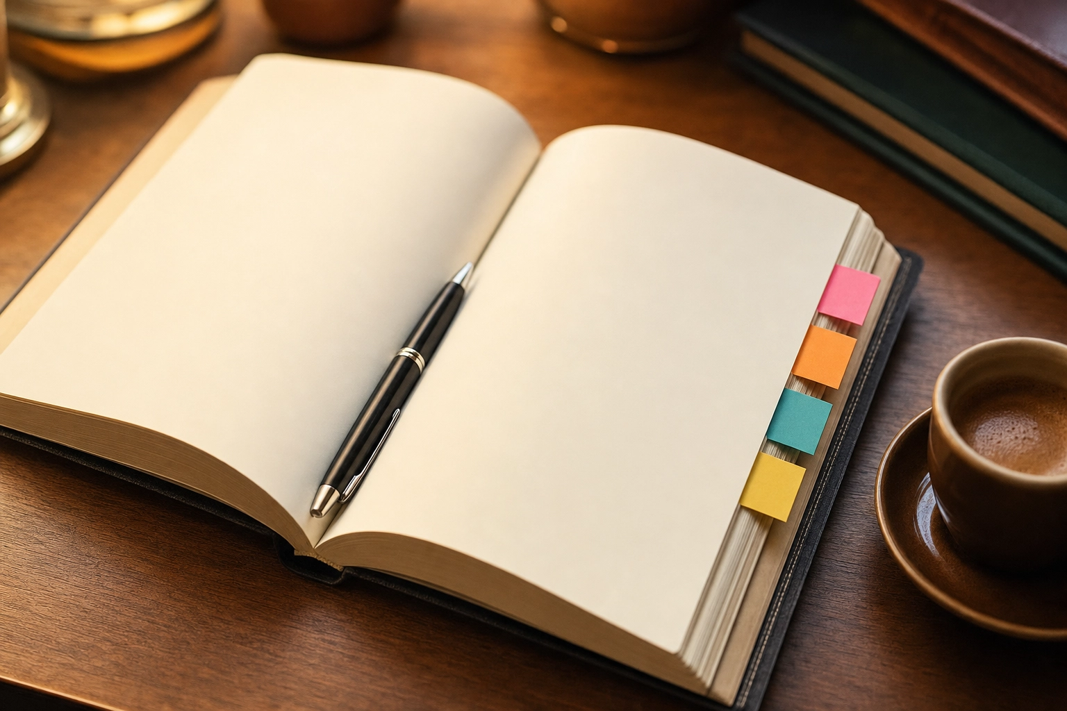 Notebook with colorful tabs for organizing and learning sales English vocabulary