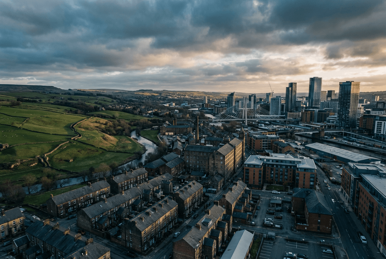 Geographic diversity of the UK representing different regional British accents