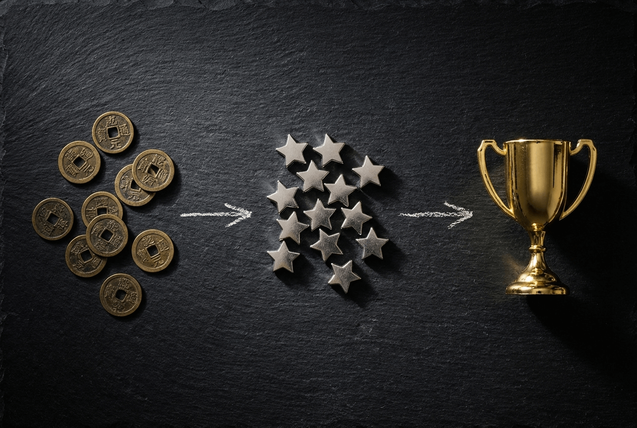 Conceptual progression showing TOEFL speaking score levels from beginner to advanced